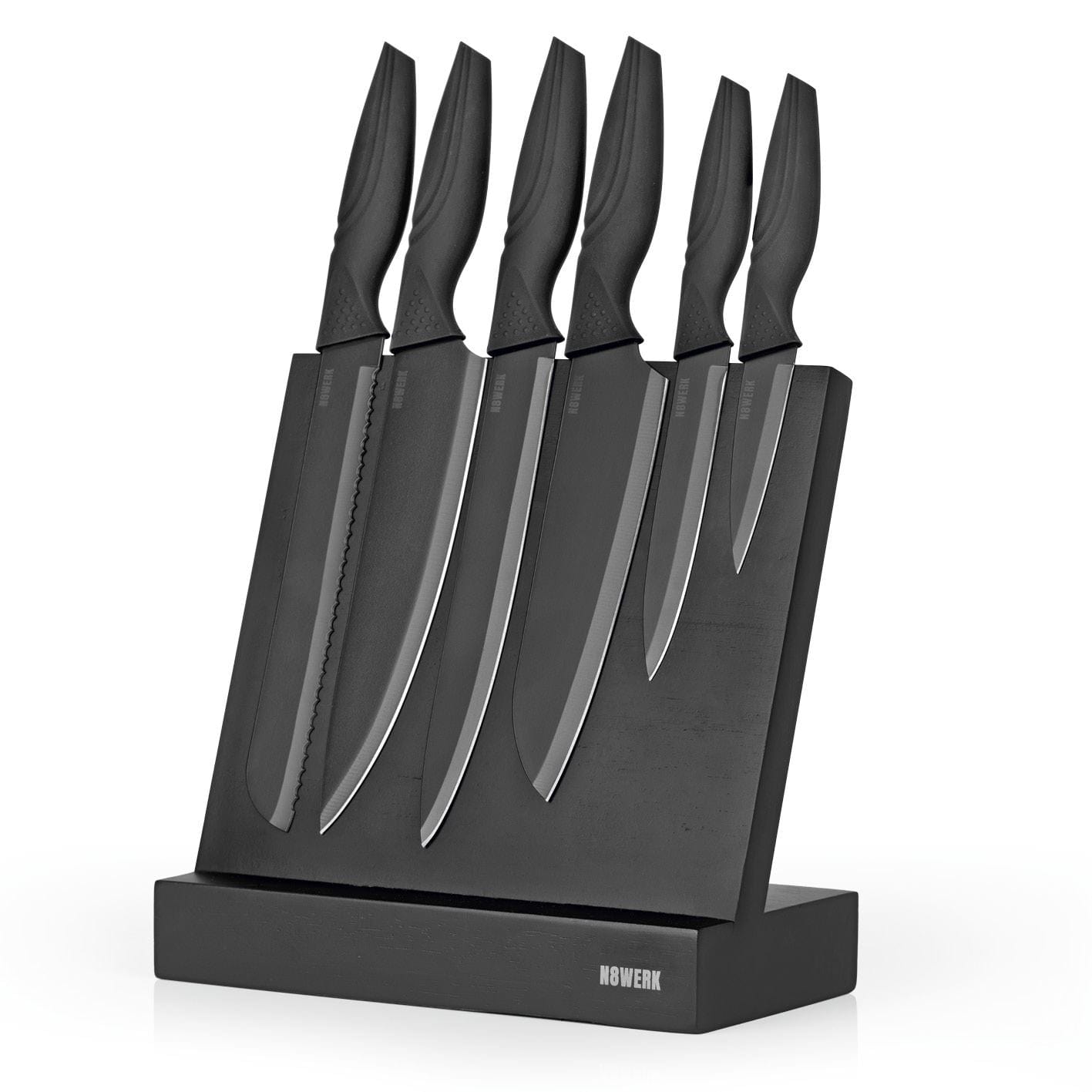 N8WERK Knife Set With Knife Block 7 piece - Black
