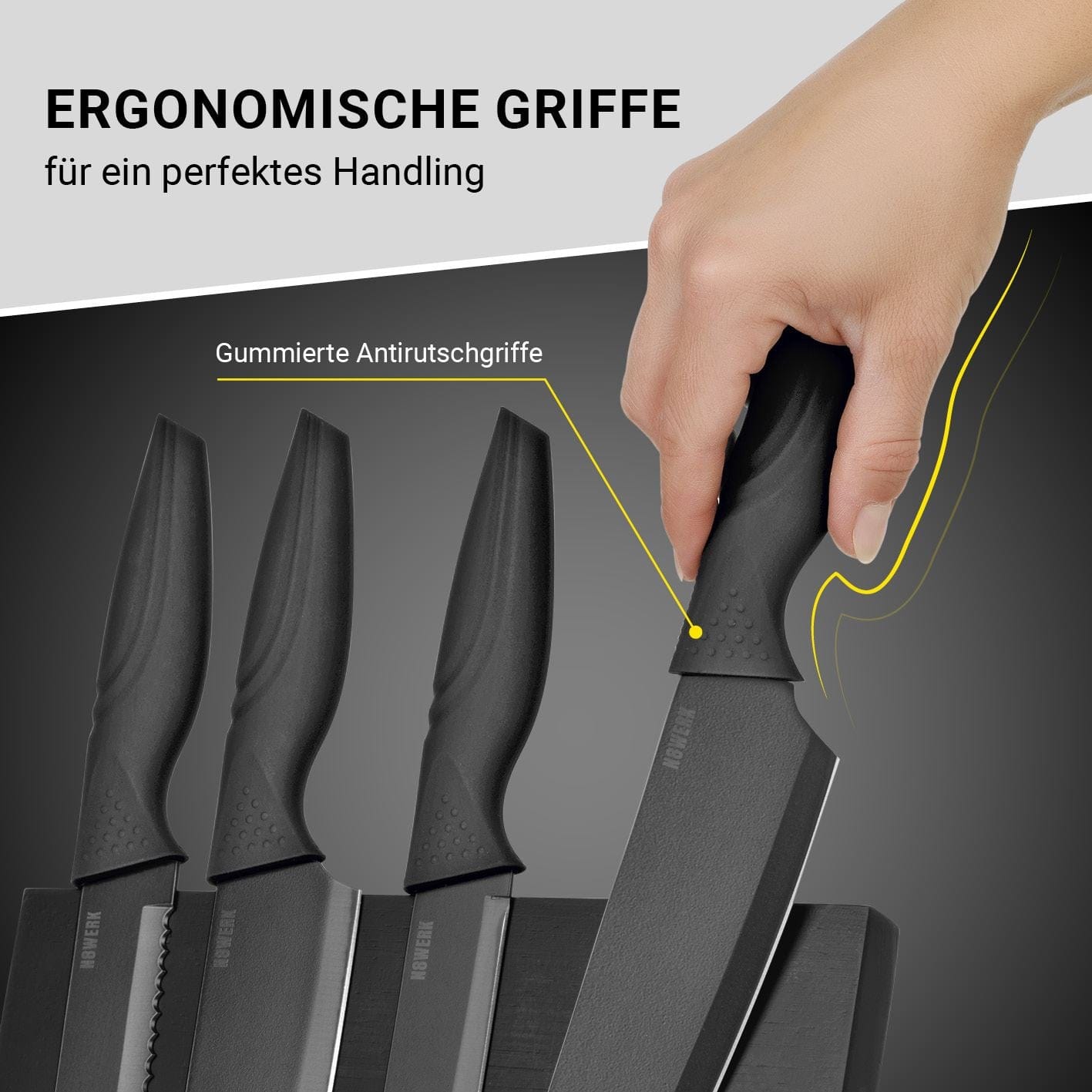 Smeg 7-Piece Knife Block Set ,Black