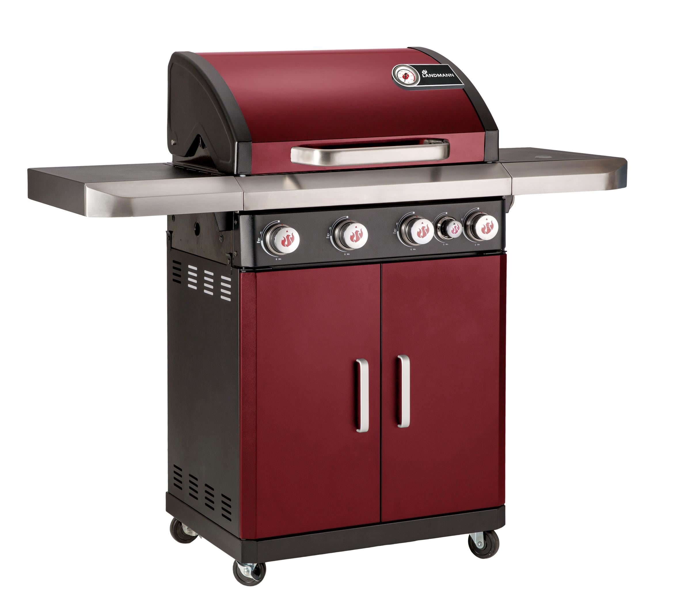 Rexon cooK 4.1 Gas BBQ - Red & Weatherproof Cover