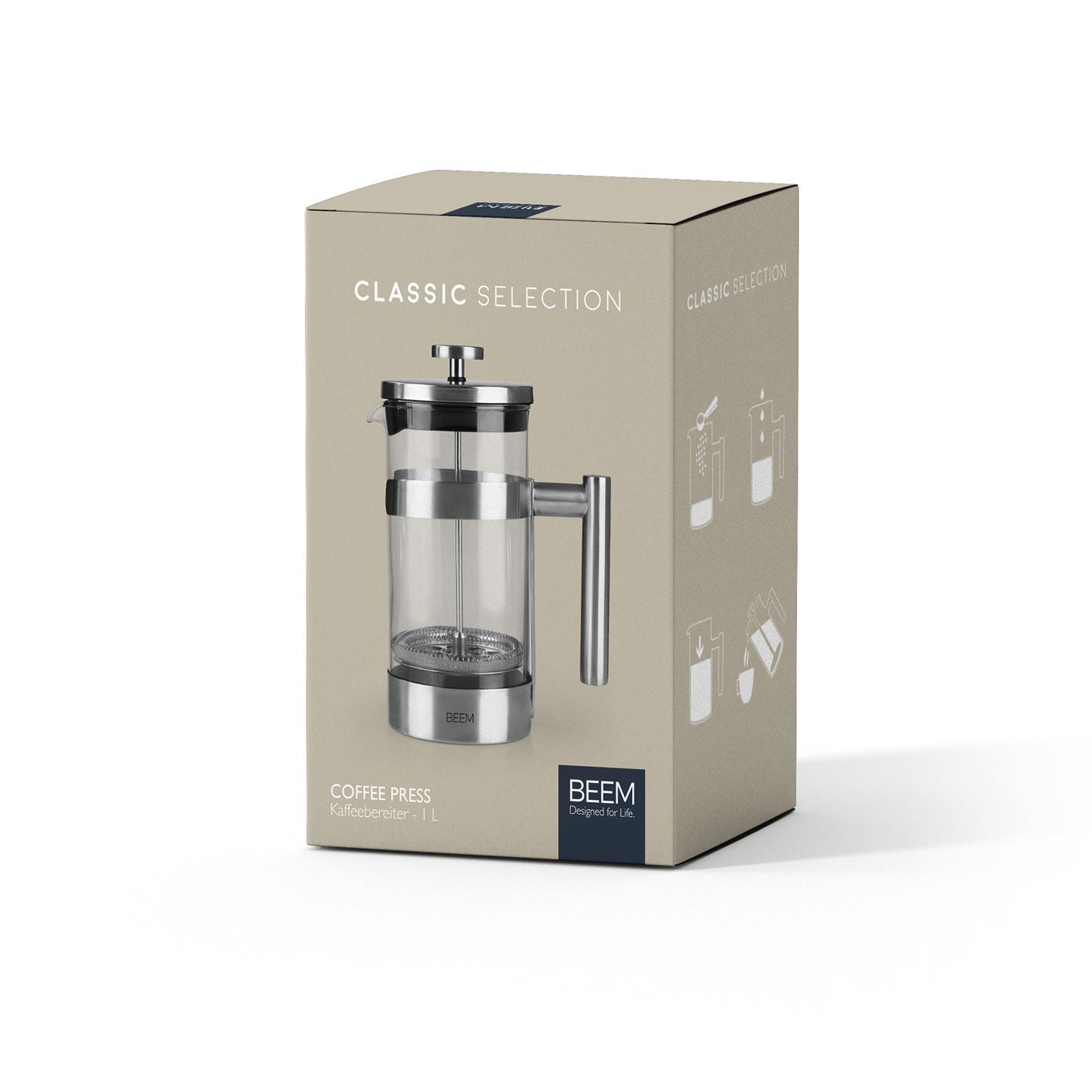 FRENCH PRESS Coffee Maker (1000ml) - Stainless Steel